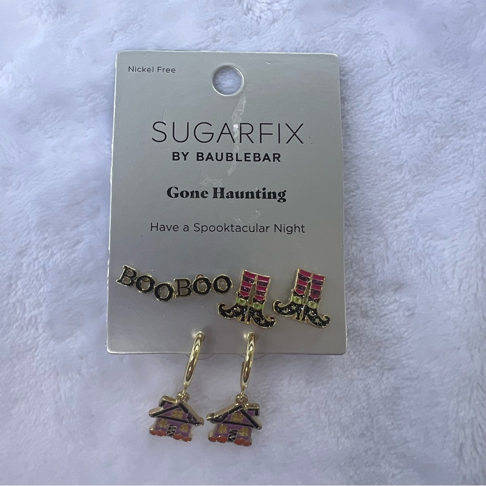 Sugarfix Baublebar Gone Haunting Halloween Earrings 3 piece Set NWT nickel free